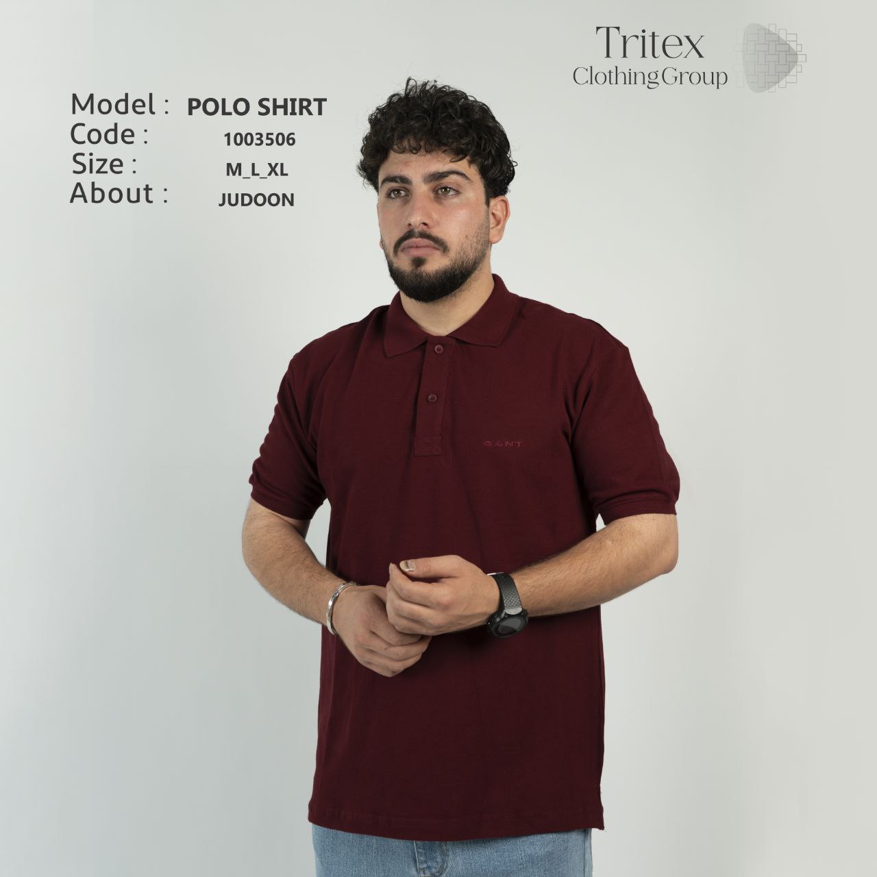 تیشرت یقه دار مردانه جودون سه دکمه