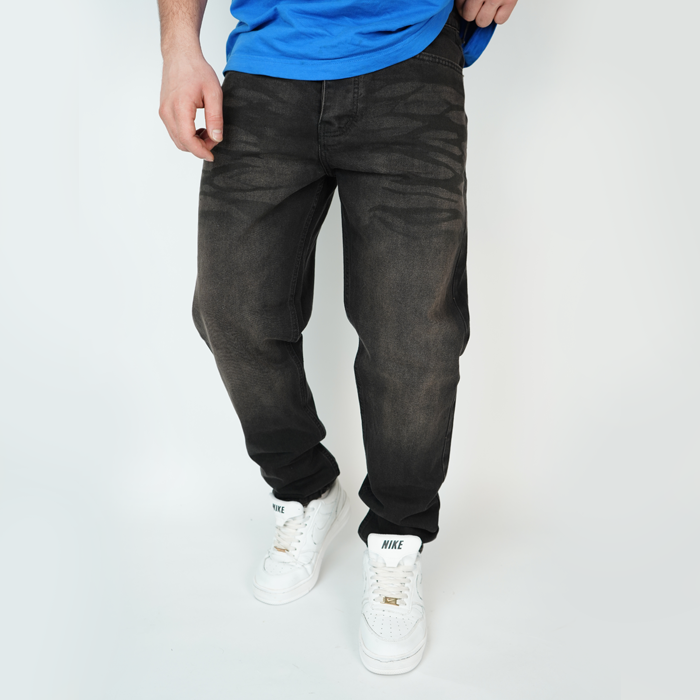 شلوار جین مردانه مام فیت بدون  زاپ - کد 1016708